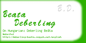 beata deberling business card